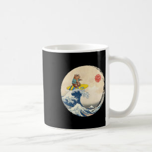 Cute Japanese Great Wave Kanagawa Surfing Capyra Coffee Mug