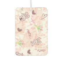 Cute Japanese Kawaii Bunny and Pink Gingham Checke
