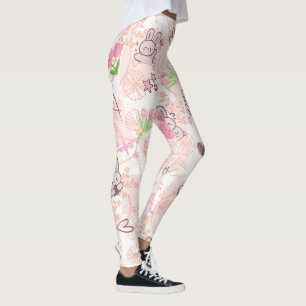 Cute Japanese Kawaii Bunny and Pink Gingham Checke Leggings