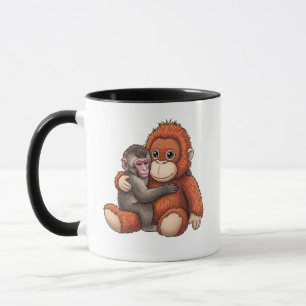 Cute Japanese Macaque & Orangutan and Friend Mug
