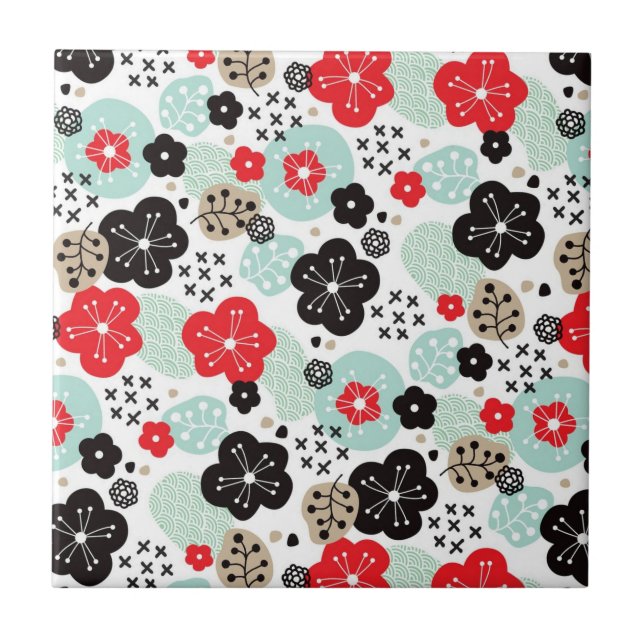 Cute Japanese patterns design Case-Mate iPhone Cas Ceramic Tile (Front)