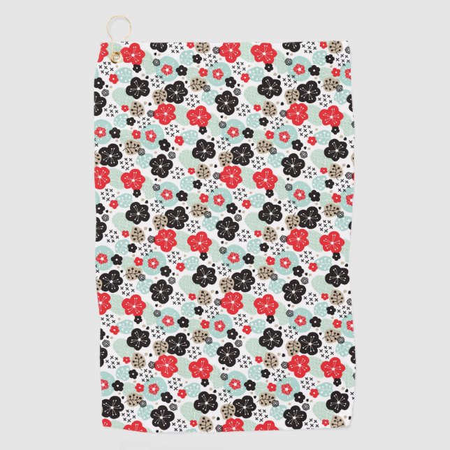 Cute Japanese patterns design Golf Towel (Front)