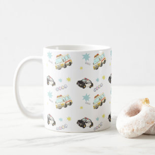 Cute Japanese Police & Ambulance - Soft Colors Coffee Mug