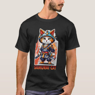 Cute Japanese Samurai Ninja Cat Kawaii Shirt
