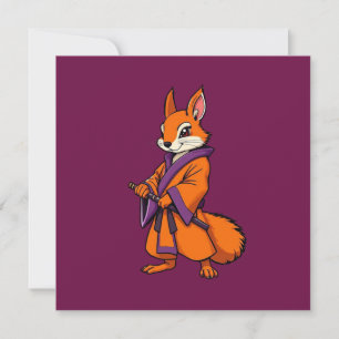 Cute Japanese Samurai Squirrel Card