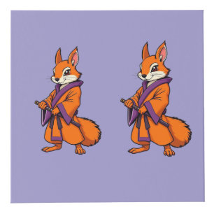 Cute Japanese Samurai Squirrel Cube