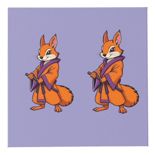 Cute Japanese Samurai Squirrel Cube (Top)
