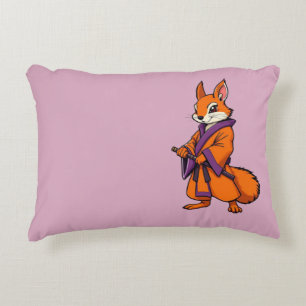 Cute Japanese Samurai Squirrel Decorative Cushion