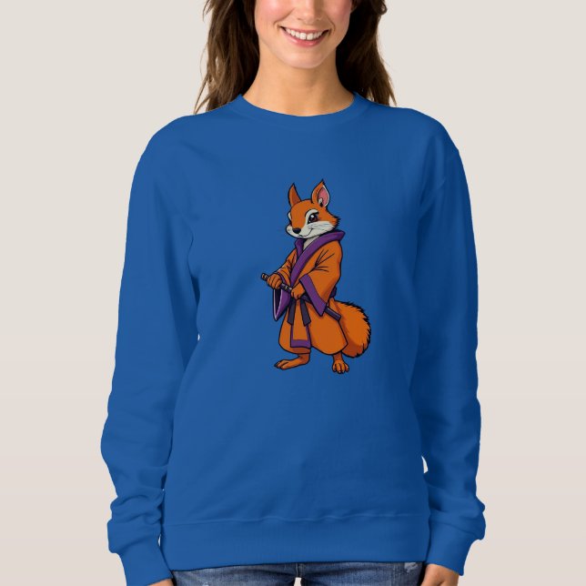 Cute Japanese Samurai Squirrel Sweatshirt (Front)