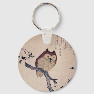 Cute Japanese Smiling Owl Key Ring
