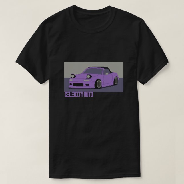 Cute Japanese Sports Car Pixel Art T-Shirt (Design Front)