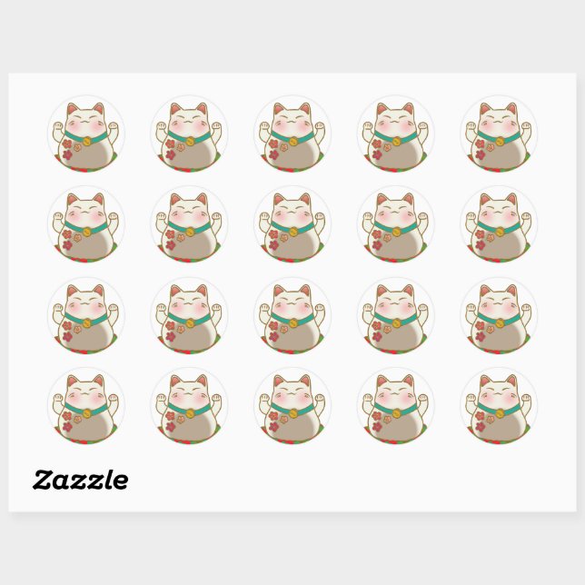 Cute Japanese stickers - lucky cat (Sheet)