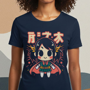 Cute Japanese Superhero Kawaii Girl Tri-Blend Shirt