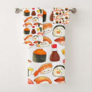 Cute Japanese Sushi Bath Towel Set