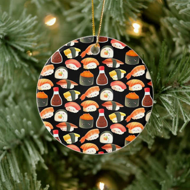 Cute Japanese Sushi Ceramic Ornament (Tree)