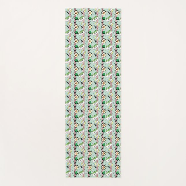 Cute Japanese Sushi Lover Golfing Pattern  Yoga Mat (Front)