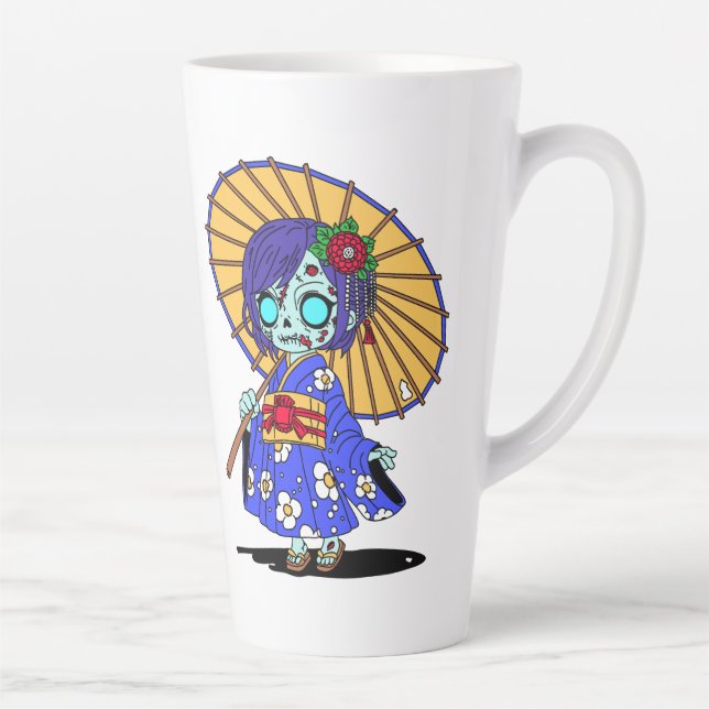 Cute Japanese Zombie Latte Mug (Right)