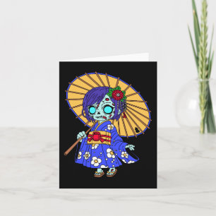 Cute Japanese Zombie Note Card