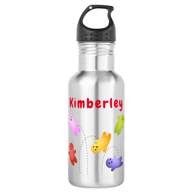 Cute jelly babies candy sweets cartoon 532 ml water bottle (Front)
