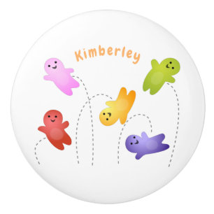 Cute jelly babies candy sweets cartoon ceramic knob