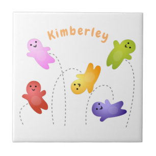 Cute jelly babies candy sweets cartoon ceramic tile