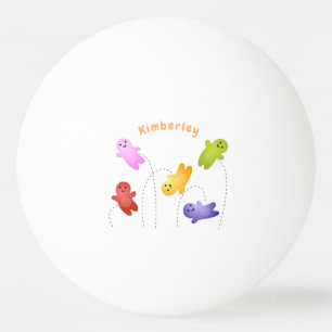 Cute jelly babies candy sweets cartoon ping pong ball