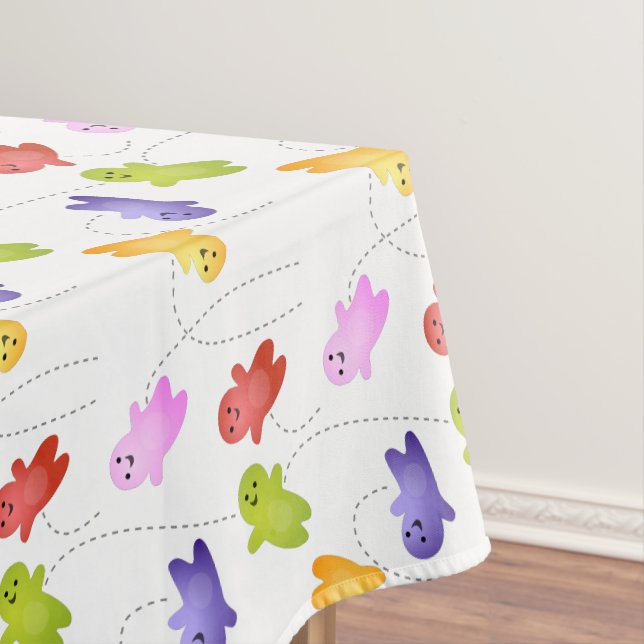 Cute jelly babies candy sweets cartoon tablecloth (In Situ)
