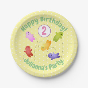 Cute jelly babies sweets candy cartoon paper plate