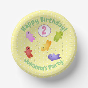 Cute jelly babies sweets candy cartoon paper plate