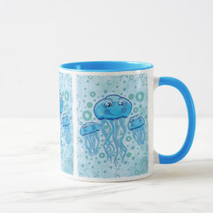 Cute Jellyfish and Bubbles mug