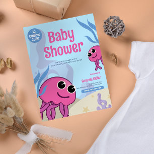 Cute Jellyfish Baby Shower Invitation