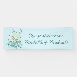 Cute Jellyfish Baby Shower Kawaii  Banner