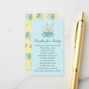 Cute Jellyfish Baby Shower Kawaii Books for Baby Enclosure Card