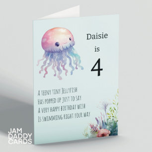 Cute Jellyfish Childrens Birthday  Card