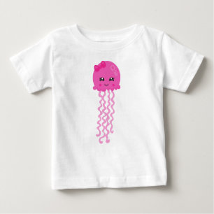 Cute Jellyfish, Little Jellyfish, Pink Jellyfish Baby T-Shirt