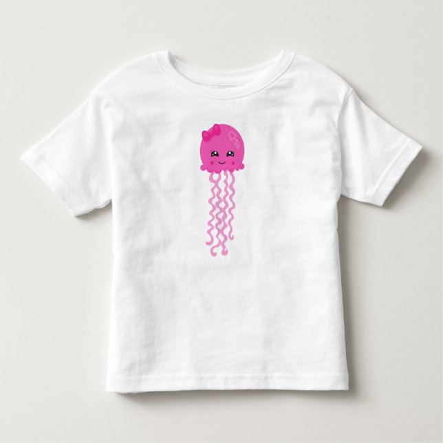 Cute Jellyfish, Little Jellyfish, Pink Jellyfish Toddler T-Shirt (Front)