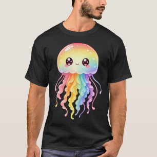 Cute Jellyfish Ocean Animal Scuba Diving Rainbow T-Shirt