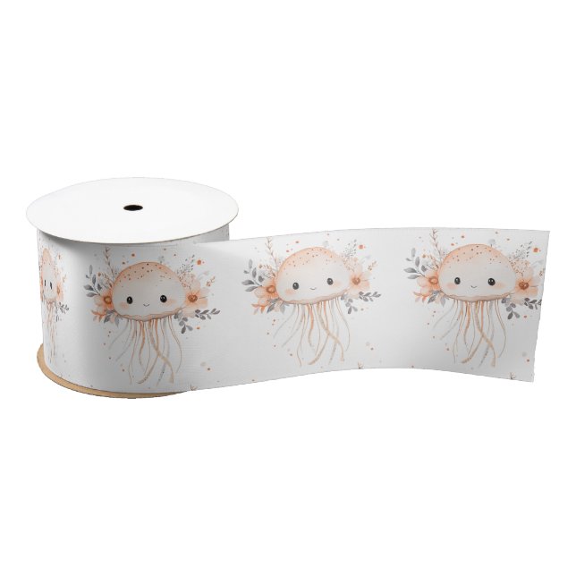 Cute Jellyfish Satin Ribbon (Spool)