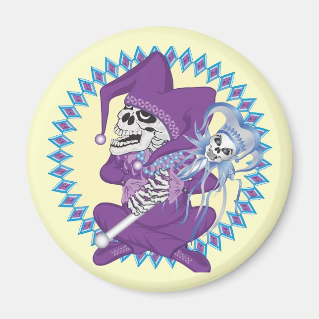 Cute Jester Skull Magnet (Front)