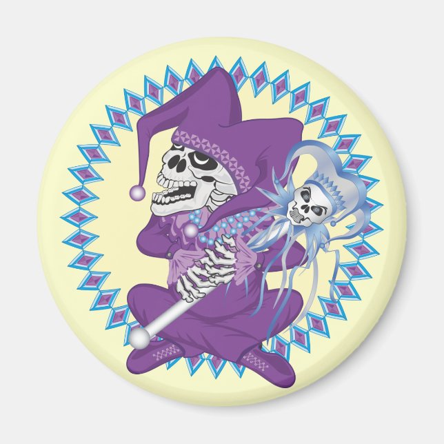 Cute Jester Skull Magnet (Front)