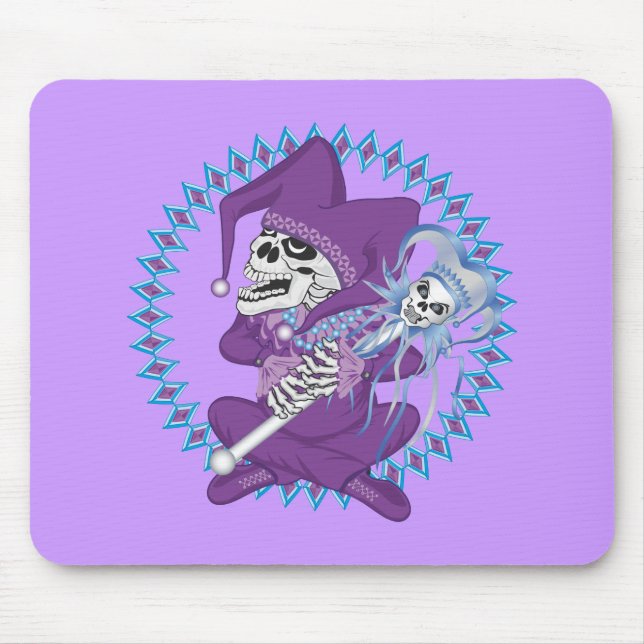 Cute Jester Skull Mouse Pad (Front)
