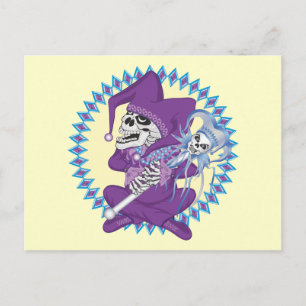 Cute Jester Skull Postcard