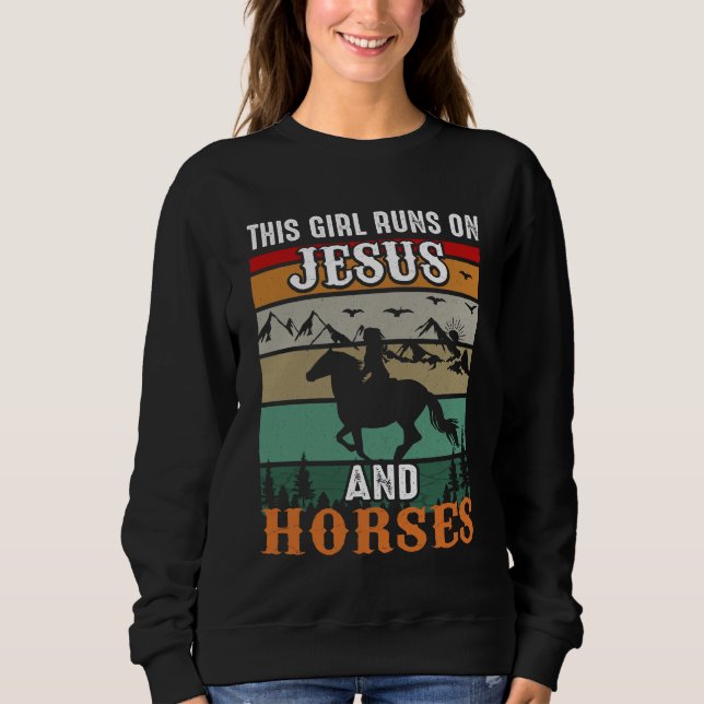 Cute Jesus horses word art  Sweatshirt (Front)