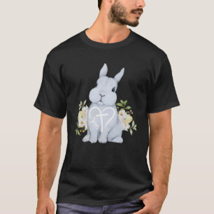 Cute Jesus Love Rabbit Bunny Spring Flowers Happy T-Shirt