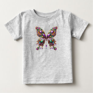 Cute jewelled Mardi Gras butterfly Baby T-Shirt