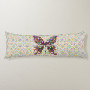 Cute jewelled Mardi Gras butterfly Body Cushion