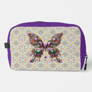 Cute jewelled Mardi Gras butterfly Dopp Kit