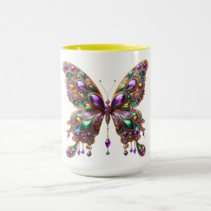 Cute jewelled Mardi Gras butterfly Mug