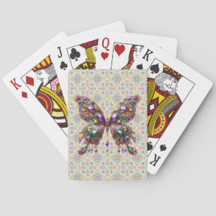 Cute jewelled Mardi Gras butterfly Playing Cards