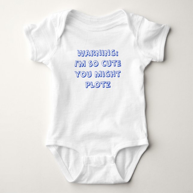 Cute Jewish baby gift - "So Cute/Plotz Bodysuit (Front)